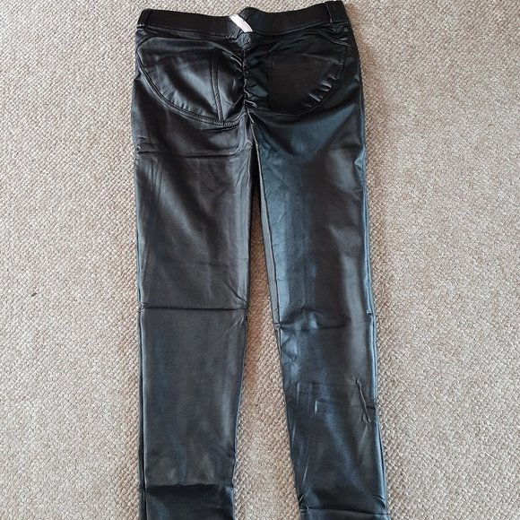 New Warm Leather Scrunch Back Leggings Pants - Picture 12 of 15